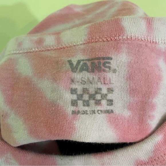 VANS PINK AND WHITE TYE DYE EMBROIDERED SKATEBOARD T SHIRT SIZE X SMALL XS - Picture 6 of 6
